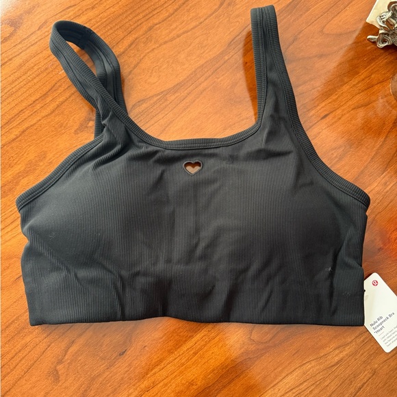 lululemon athletica Tops - Lululemon heart cut out Black Ribbed Sports Bra